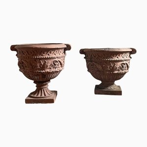 Florentine Terracotta Vases, Set of 2