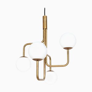 Brass Strapats Globe Ceiling Lamp by Sabina Grubbeson for Konsthantverk