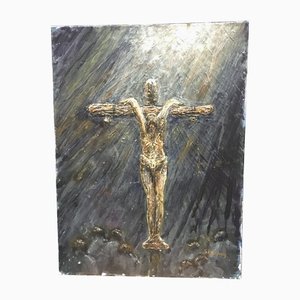 Artista británico, The Crucifixion, siglo XX, óleo sobre lienzo