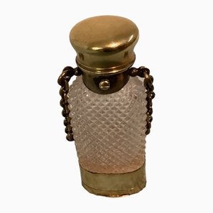 Parfümflasche aus vergoldetem Silber & geschliffenem Glas von S. Mordon, 1880er