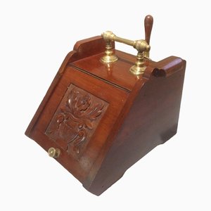 Victorian Coal Box in Mahogany & Brass, 1890s
