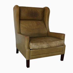 Mid-Century Wingback Chair in Leather by Georg Thams, 1960s
