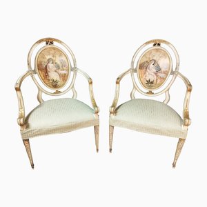 Venetian Louis XVI Style Armchairs, Set of 2