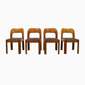 Plywood Dining Chairs, 1970s, Set of 4