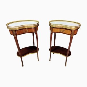 Louis XV Style Kidney-Shaped Nightstands, Set of 2