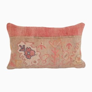 Vintage Turkish Floral Oushak Rug Pillow Case