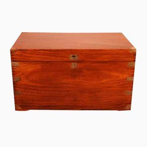Large Camphor Wood Marine Campaign Chest, 1800s