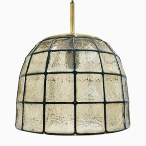 Mid-Century Iron Structured Glass Ceiling Lamp from Limburg, Germany, 1960s