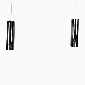 Chrome Pendant Lamps from Stilux Milano, 1970s, Set of 2