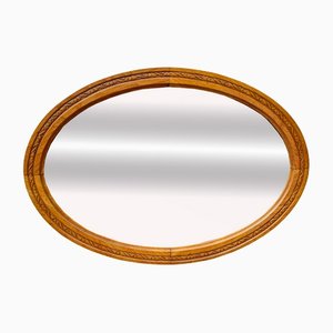 Vintage Spiegel mit abgeschrägtem Holzrahmen