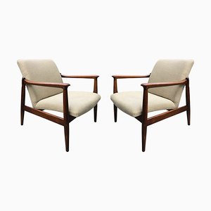 Mid-Century GFM-64 Armchairs in Pure Linen by Edmund Homa, 1960s, Set of 2