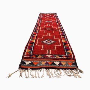 Vintage Turkish Handmade Tribal Runner Rug in Wool