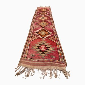 Vintage Turkish Handmade Tribal Wool Runner Rug