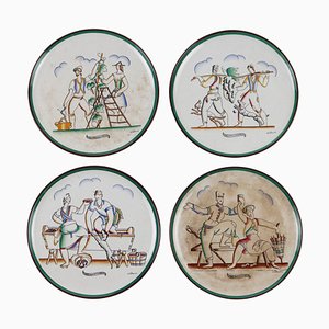 Decorative Plates by Gio Ponti for Richard Ginori, Set of 4