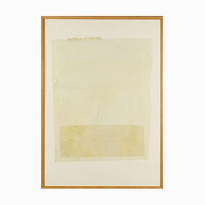 L. Caccioni, Pintura de composición abstracta, Italia, años 90, Pigmento sobre cartón, Enmarcado