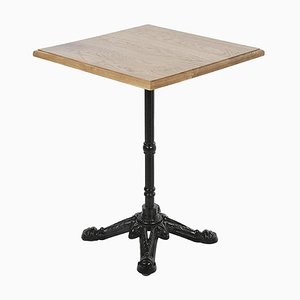 Square Bistro Table in Wood & Cast Iron