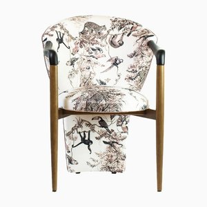 Vintage Armchair with Jungle Hermès Fabric