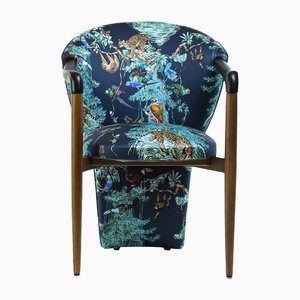 Vintage Armchair with Jungle Hermes Fabric