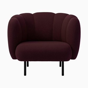 Burgundy Cape Lounge Chair with Stitches by Warm Nordic