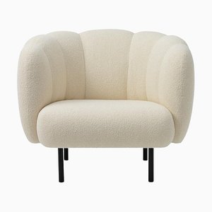 Cream Cape Lounge Chair with Stitches by Warm Nordic