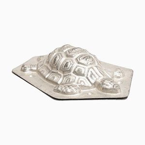 Antique Turtle Shaped Metal Cooking Mold, 1950s