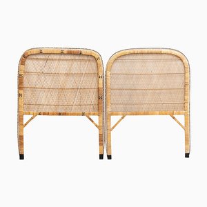 Bamboo and Rattan Headboard, Philippines, 1960, Set of 2