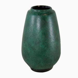 West German Floor Vase in Green Ceramic