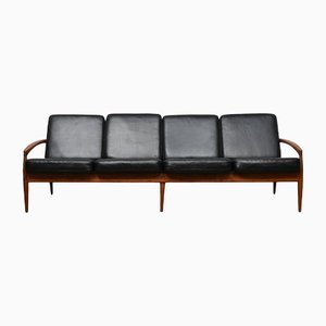 Paper Knife Sofa in Leather by Kai Kristiansen, 1950s