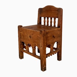 Romanesque Style Armchair in Sloid Pine, 1820