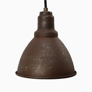Lampes à Suspension d'Usine Industrielle Vintage en Métal Rouille