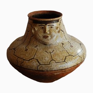 Jarrón indio Shipibo de cerámica