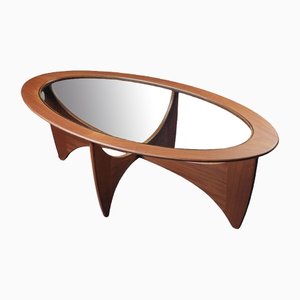 Mid-Century Oval Astro Coffee Table in Teak and Glass by Victor Wilkins for G-Plan, 1960s