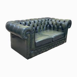 Vintage Chesterfield Sofa in Green Leather, 1970s