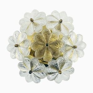 Mid-Century German Wall Light in Floral Crystal and Murano Glass by Ernst Palme for Palwa, 1970s