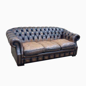 Chesterfield Sofa in Brown Leather, 1980s
