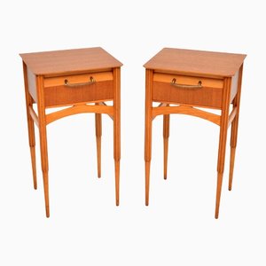 Satin Wood Side Tables, 1950s, Set of 2