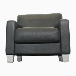Black Leather 612 Armchair from WK Möbel