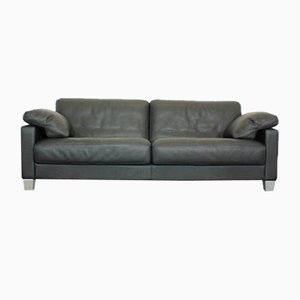 Black Leather 612 Sofa from WK Möbel