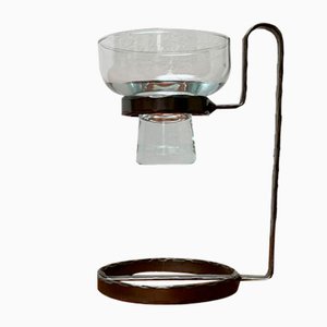 Dänischer Mid-Century Kerzenhalter aus Metall & Glas, 1960er