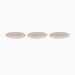 Vintage Swedish Ice Glass Plates, 1970s, Set of 3