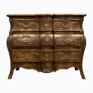 Commode à Tiroirs Louis XV Provençale en Bois Naturel, 1880-1900