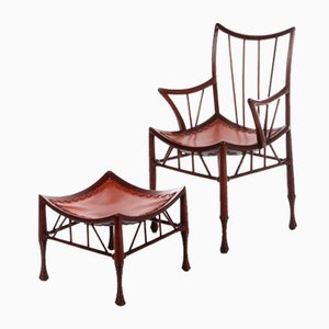 Chair with Footstool by Thebe for Liberty & Co , 1950, Set of 2