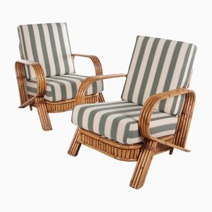 Vintage Bamboo Lounge Armchairs by Paul Frankl, 1960s, Set of 2