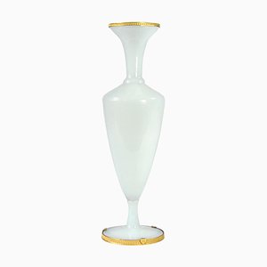 Vase en Verre Opalin Doré, France, 1950s.