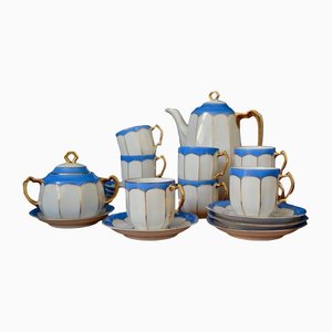 Art Deco Porcelain Tea Service, Set of 18