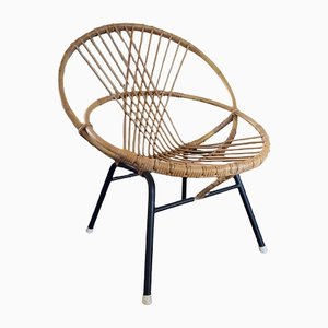 Vintage Sessel aus Rattan & Stahl von Rohé Noordwolde, 1950er