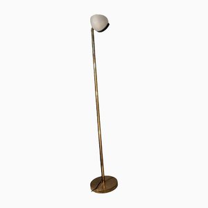 Floor Lamp in Brass and Iron with Glass Lampshade, 1960s