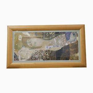 Gustav Klimt, Wasser Schlangen I, Pigmentdruck, Gerahmt