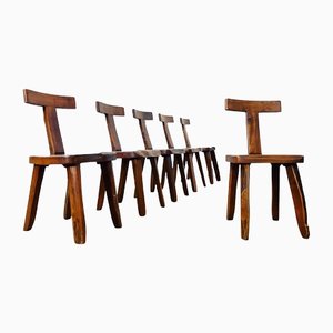 Brutalist T Chairs, Set of 6