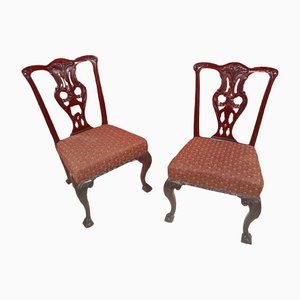 19th Century English Chippendale Side Chairs by T. Wilson, Set of 2